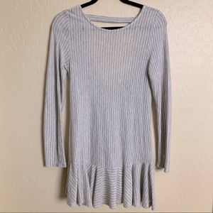 Grey Sweater Dress. Open Back